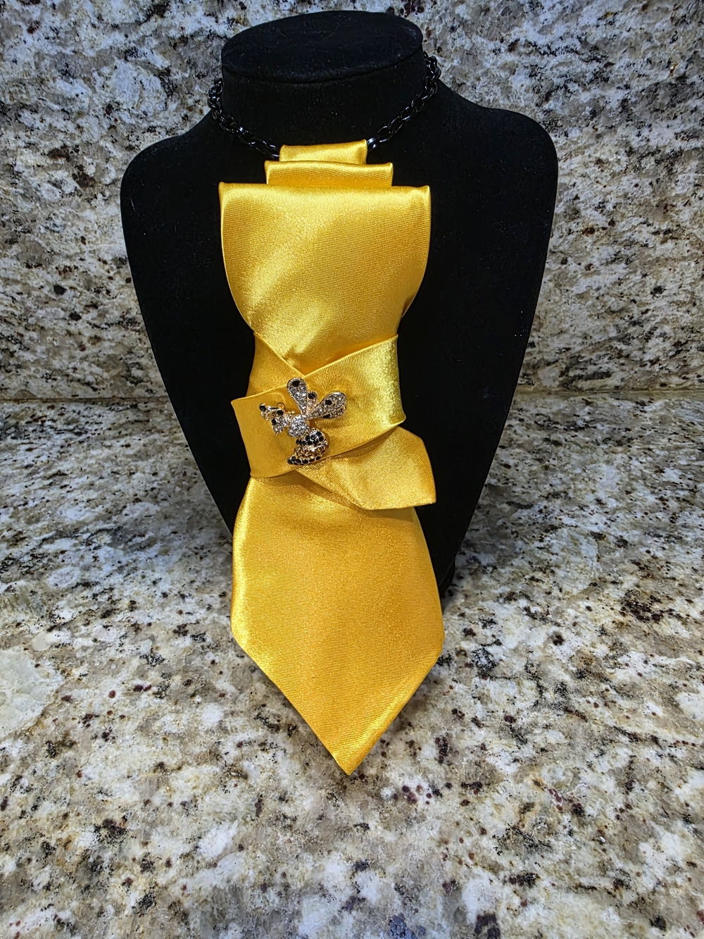Tie Necklace | Yellow Satin